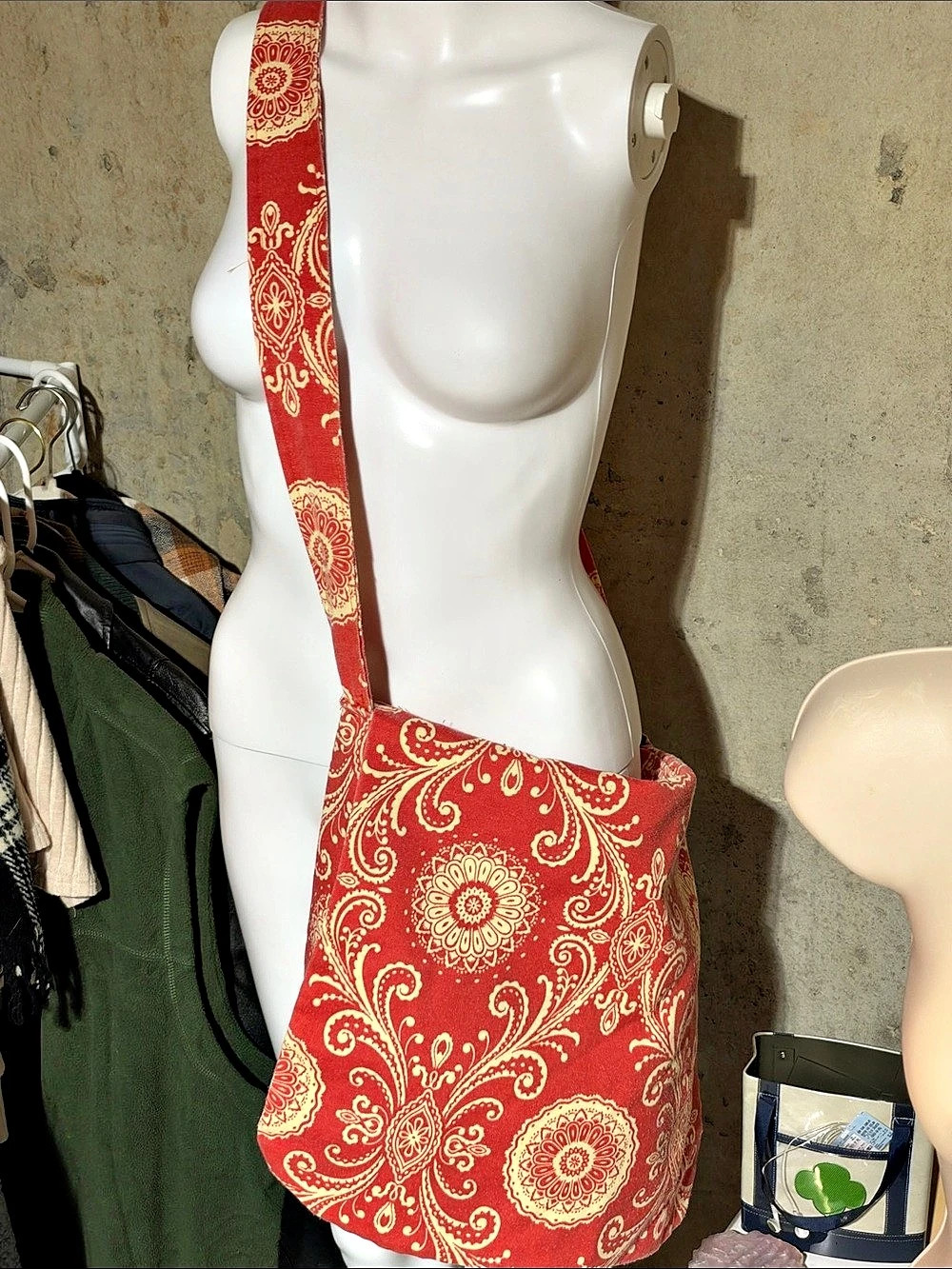 Orange Paisley Crossbody Bag
